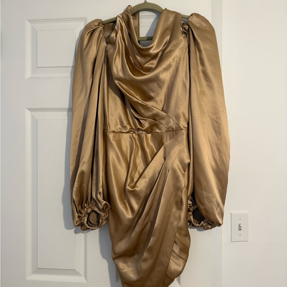 Acler Gold Long Sleeve Dress